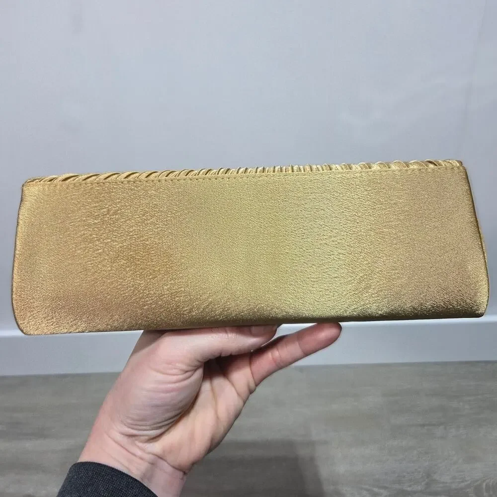 Bijoux Terner Gold Rouch Clutch Purse with Bead Detail